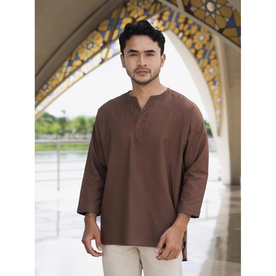 NEW TURKI KEMEJA KOKO LINEN V-NECK LENGAN 7/8 BYBLANK KEMEJA KOKO SOFT COTTON LINEN PRIA BEST