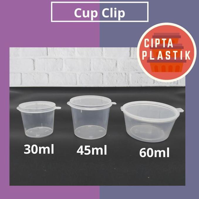 Cup Saos Sambal 30 ml (50 pcs) Tempat Sauce Mini Slime Tutup Sambung