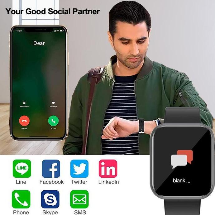 INONE Smartwatch S6 Touch Screen Fitness Tracker Smart Watch with