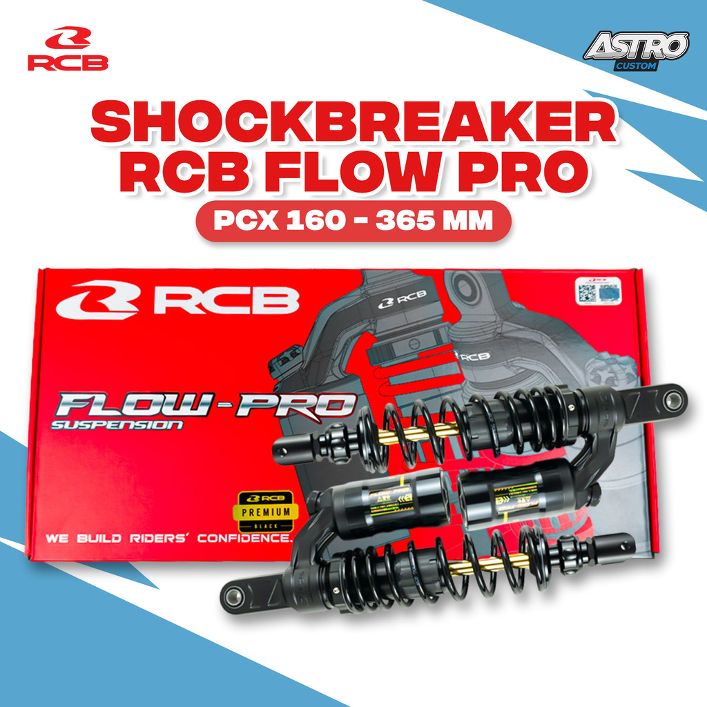 SHOCKBRAKER RCB PCX 160 ABSORBER FLOW PRO SERIES 365mm sokbreker belakang shock tabung CVT ASTRO