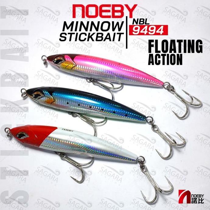 Umpan Popping Casting StickBait Noeby 9494 Floating Pencil Lure Umpan Pancing