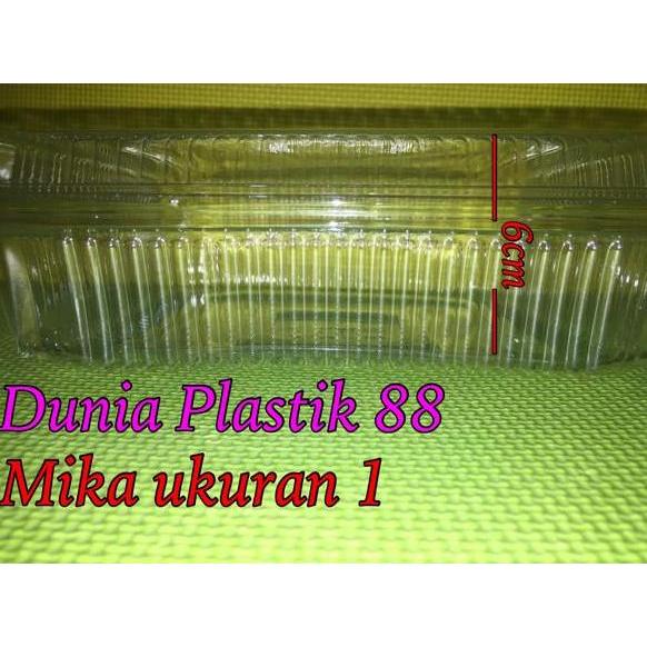 plastik mika ukuran 1 box kotak mika plastik bening tempat bolu kecil