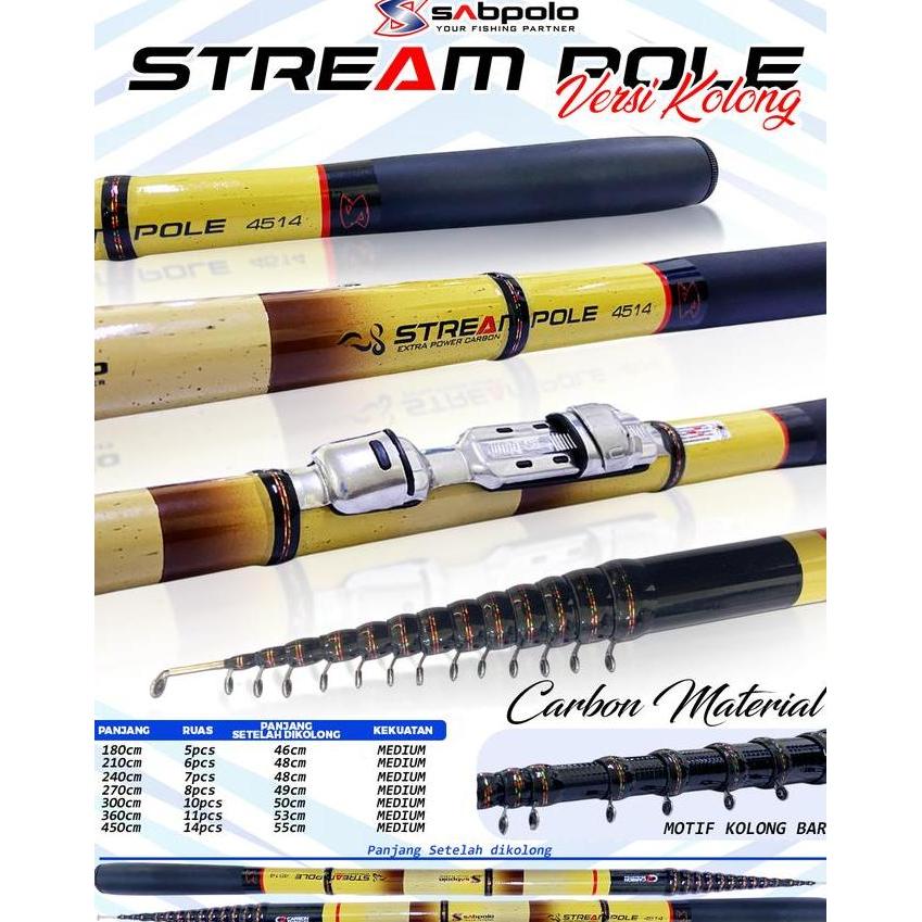NEW TEGEK Sabpolo Stream Pole KOLONG Joran Pancing tegek