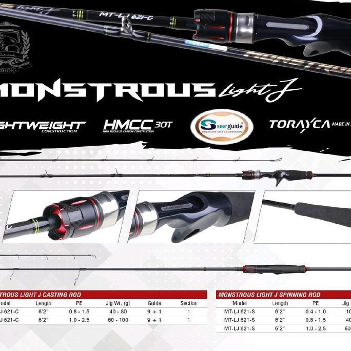 Joran Light Jigging  SEAHAWK MONSTROUS LJ 621-C   621-S | Laut | Spinning | Overhead Baitcasting