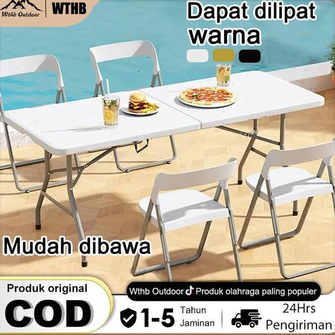 WTHBMEJA LIPAT PORTABLE1.2/1.5/1.8M MEJA LIPAT OUTDOOR LAPTOP MEJA LIPAT PORTABLE SERBAGUNA MEJA BEL
