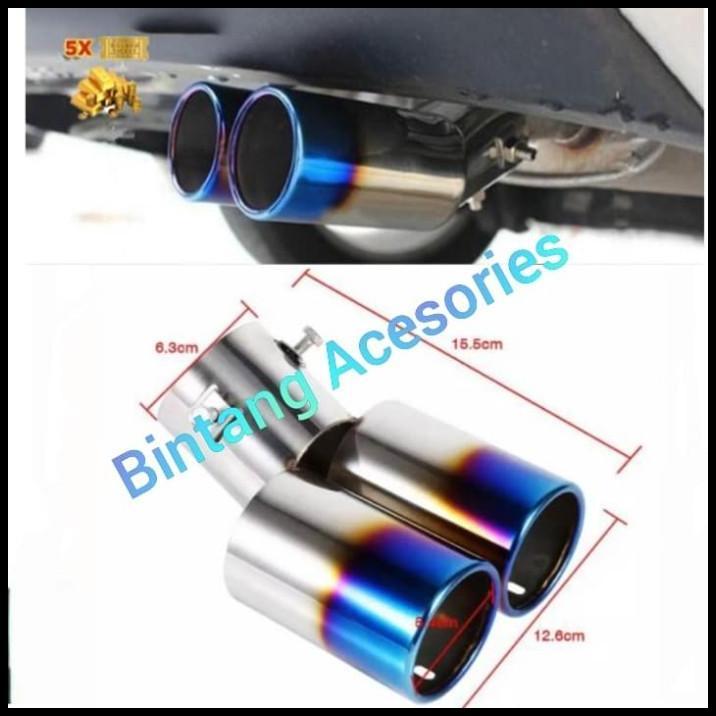 DISKON MUFFLER UJUNG PIPA KNALPOT MOBIL NEW AGYA AYLA 2023 2 LUBANG PELANGI