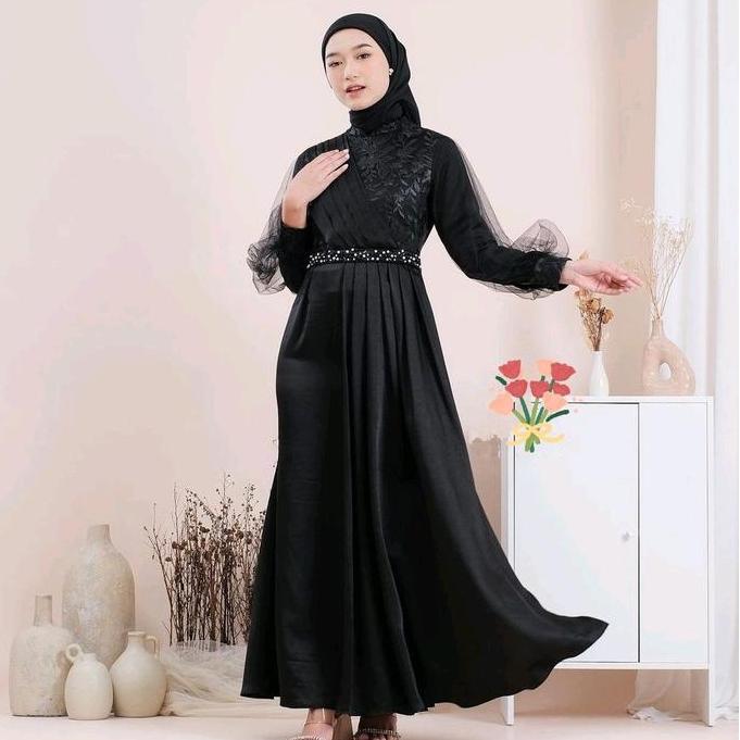 Sale Terlaris Debatik || Gamis Brukat Terbaru Gamis Brukat Tulle Payet Mix Velvet Dress Adivaa Moder