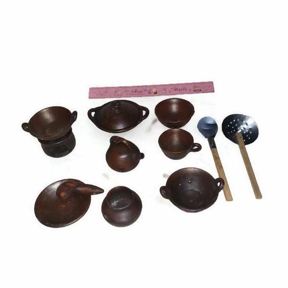 Kichen set mainan anak perempuan / alat masak masakan tanah liat