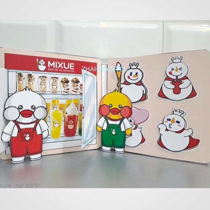 paper duck house BEBEK MIXUE mainan edukatif anak bongkar pasang boneka kertas
