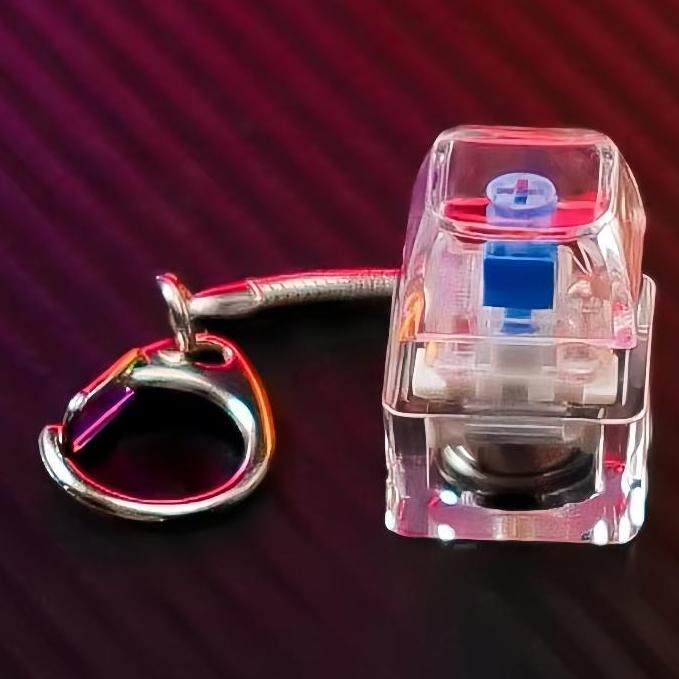 GANTUNGAN KUNCI ASMR FIDGET LAMPU LED RGB ALAT RELAKSASI EFEKTIF MECHANICAL SWITCH KEYCHAIN KEYCAP C
