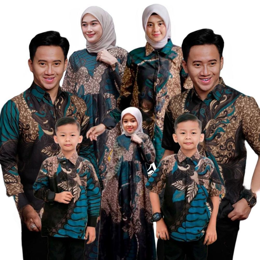 Termurah / Hot Sale Gamis Batik Couple Keluarga Ayah Ibu Anak | Seragam Batik Lebaran Modern | Baju 