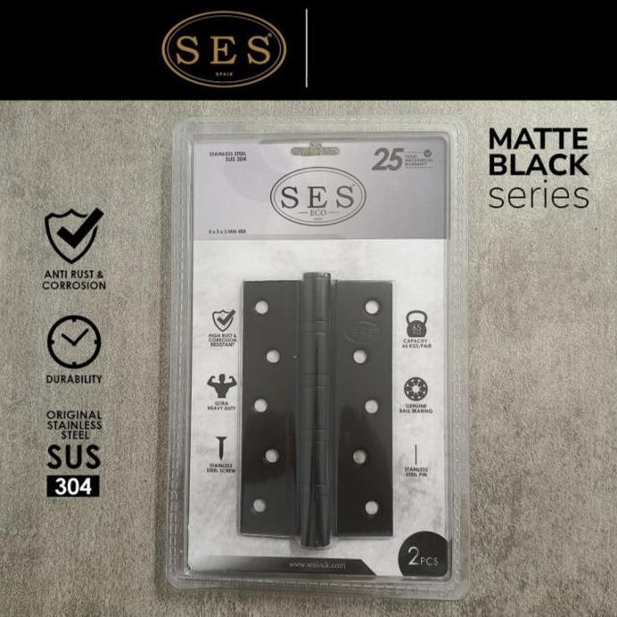 Engsel SES/Eco/5"3"3mm4BB/Hitam/Black/Engsel Pintu SES Hitam