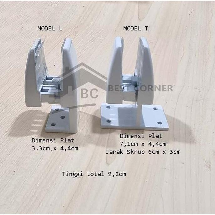 Bracket Ambalan Penyekat Partisi Kayu Sekat Meja Kantor + KAKI Putih