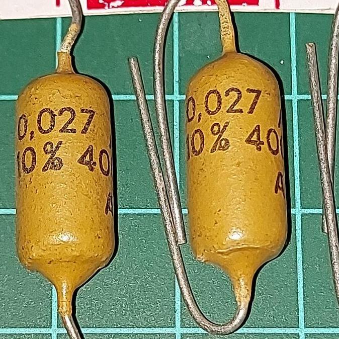 capacitor kapasitor .027 400vdc MULLARD