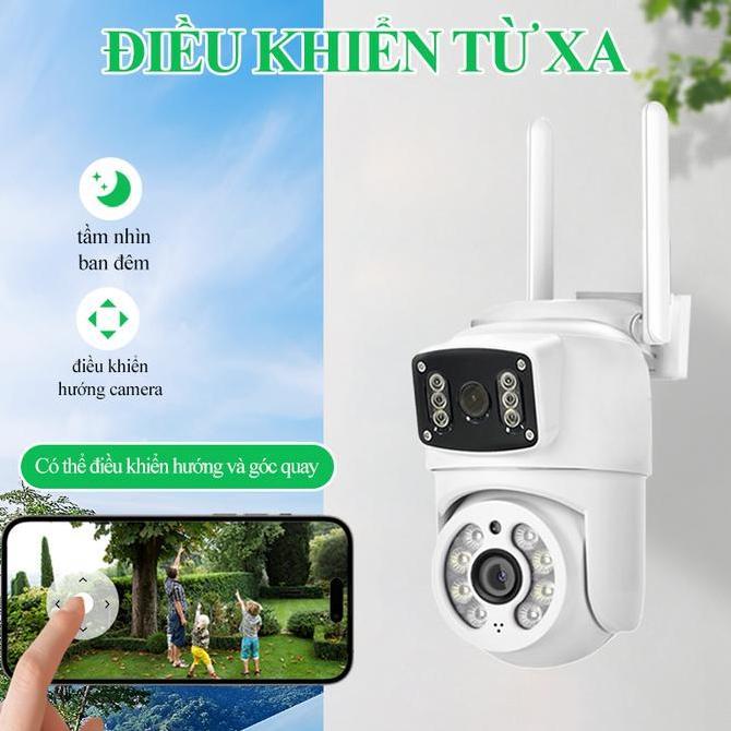 Murah V380 G5A Kamera Cctv Ganda Hd 3Mp Wifi Cctv Luar Ruangan Ip66 Tahan Air Zoom Digital Penglihat