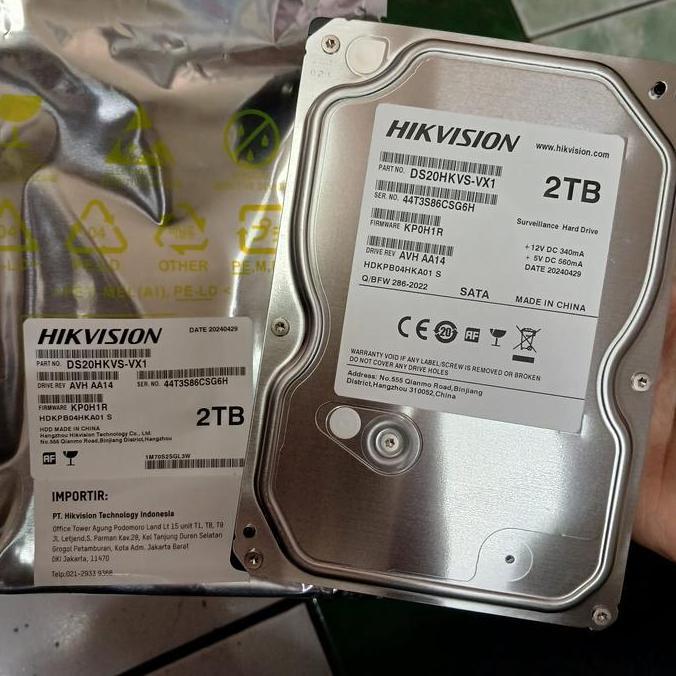 Grosir Hardisk Cctv  2Tb Hikvision/ Hdd 2 Tera Hikvision Garansi Resmi New