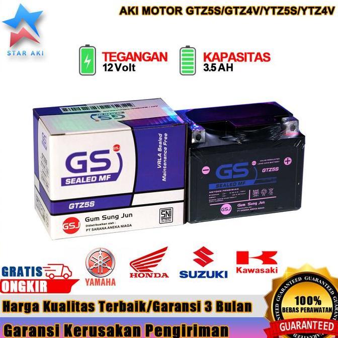 Aki Motor GTZ5S Honda Beat Scoopy Vario110 Aki Kering Accu Kering MF GTZ5S Aki Motor Beat Aki Motor 
