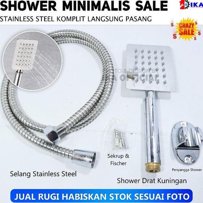 BOVANA Kepala Shower Turbo Bertekanan Tinggi Shower Adjustable Massage hand shower set komplit minim