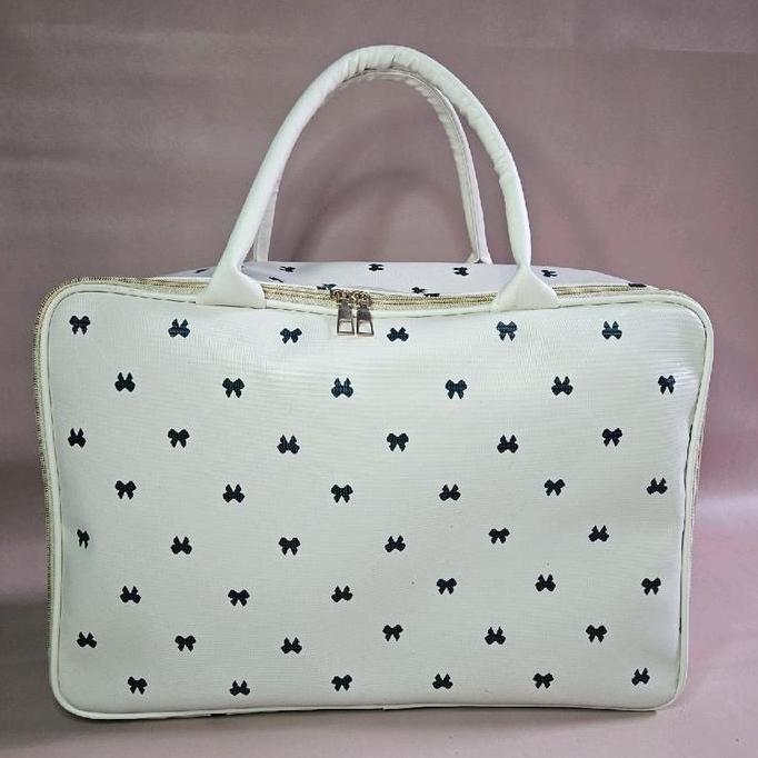 BELANJA SEKARANG tas travel  Wanita motif pita tas koper jinjing tas mudik BELANJA SEKARANG