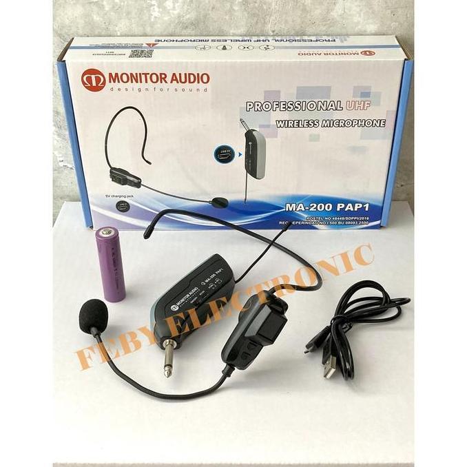 Mic Wireless Head set Bando Monitor Audio MA 200 PAP 1 Mic