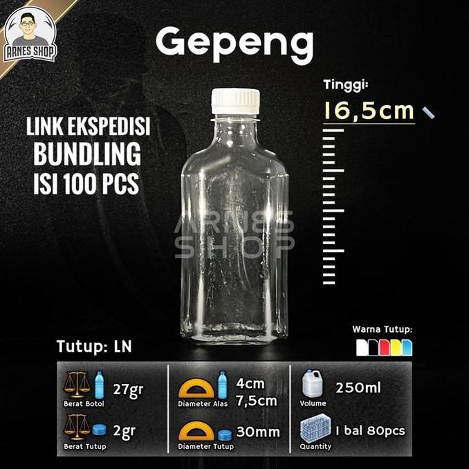 Botol Plastik Gepeng 250 ml PET