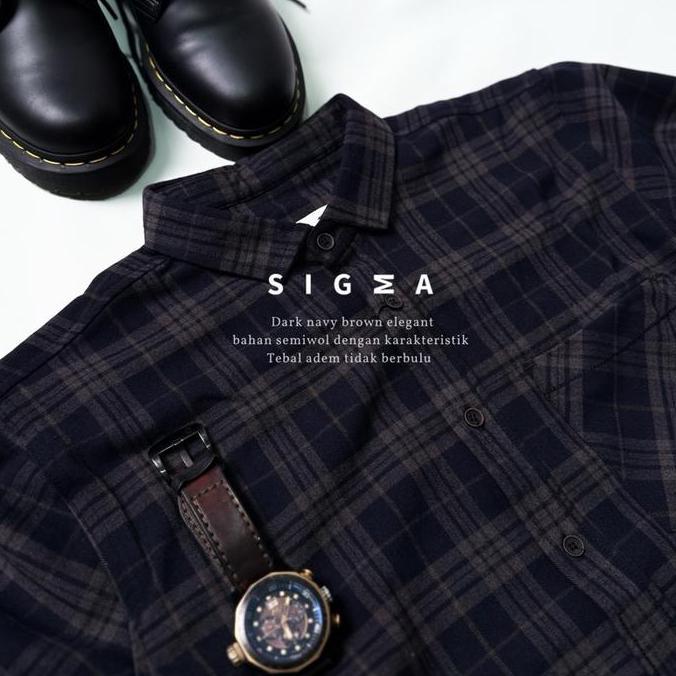 Fuku- Kemeja Flanel Pendek Semi Wool Premium  Unisex Kemeja Pria Dan Wanita Motif Kotak 29