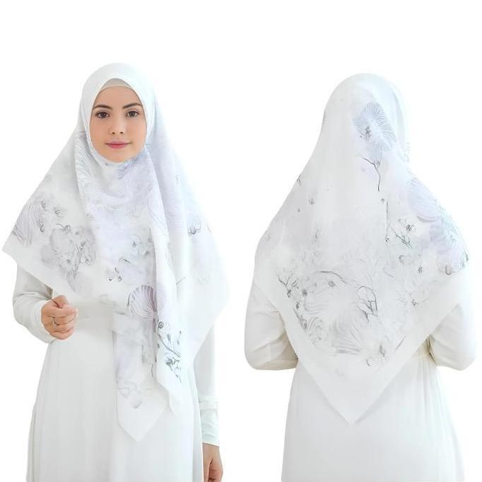 Kerudung Hijab Muslim Segi Empat Syari 128X128 Printing Voal Motif