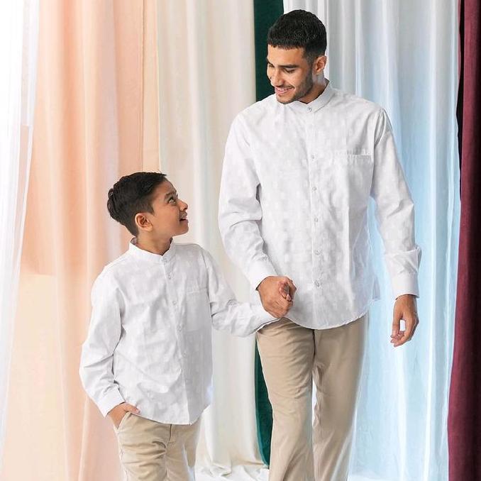 Casella Baju Koko Pria Lengan Panjang | Koko Couple Ayah-Anak Nizar Edition