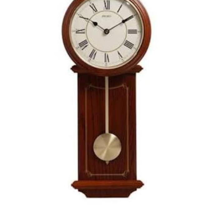 Jam Dinding Kayu Seiko Pendulum Antik Original Klasik Jadul QXC213B - QXC213 Coklat Muda