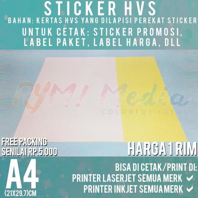 Yabureta- Kertas Sticker Hvs A4 (1 Rim/500 Lembar)