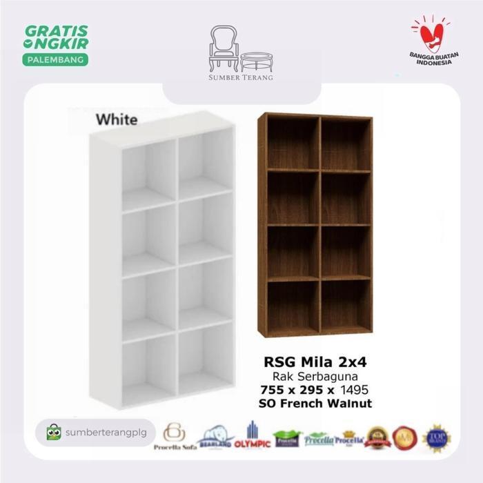 Rak Laundry Olympic Gstar RSG MILI RSG MILA 2x4 Rak Serbaguna Rak Buku Lemari Arsip Rak 8 Kotak Lema