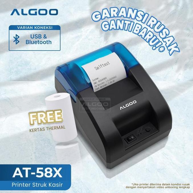 Algoo Printer Thermal Bluetooth Cetak Struk Nota