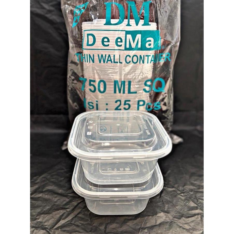 THINWALL MEREK DM SQ KOTAK KECIL/KOTAK MAKAN PLASTIK 500ML ISI 50 SET