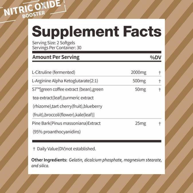 Ultrafit- Nugenix Nitric Oxide Booster, Kombinasi L-Citrulline Dan S7 Untuk Pompa Otot Dan Performa 