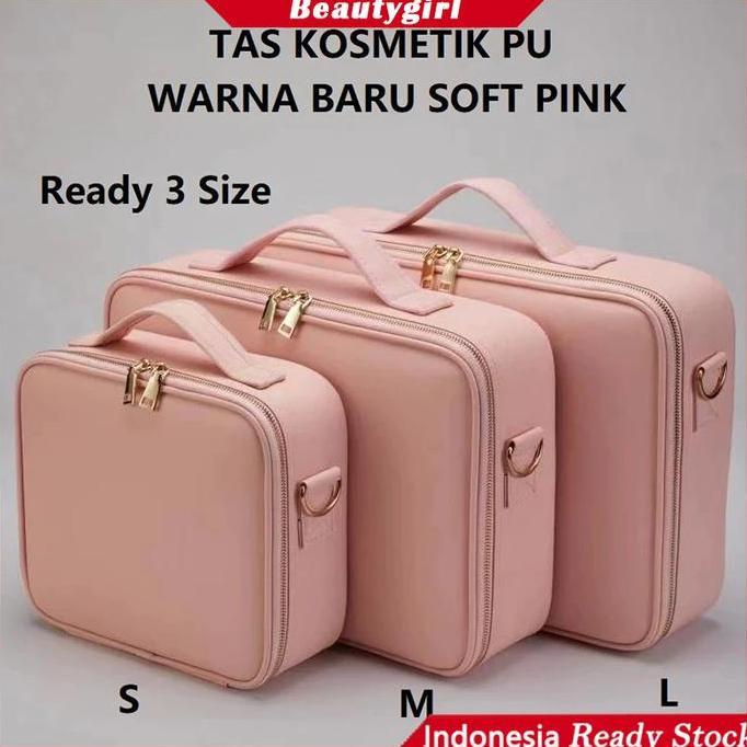 Utsukushi- [Ukuran Besar]Tas Kosmetik Profesional Dengan Desain Koper Dan Slot Penyekat Untuk Perlen