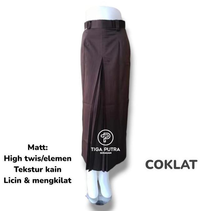 PALING LARIS Rok Sekolah Panjang Rempel Satu / Span Satu Seragam SMP SMA Bahan Kain High Twis  Anak 