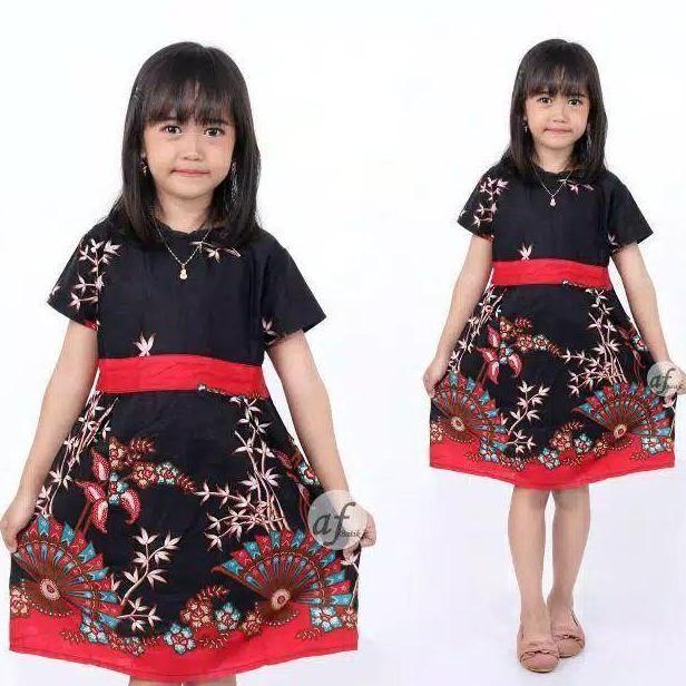 Dress batik anak perempuan - Pakaian Batik Anak Perempuan 2-12 Tahun