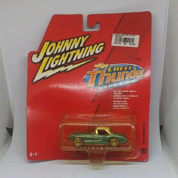 johnny lightning 1957 corvette chevy thunder rollin' down the highway diecast 1/64 (s)