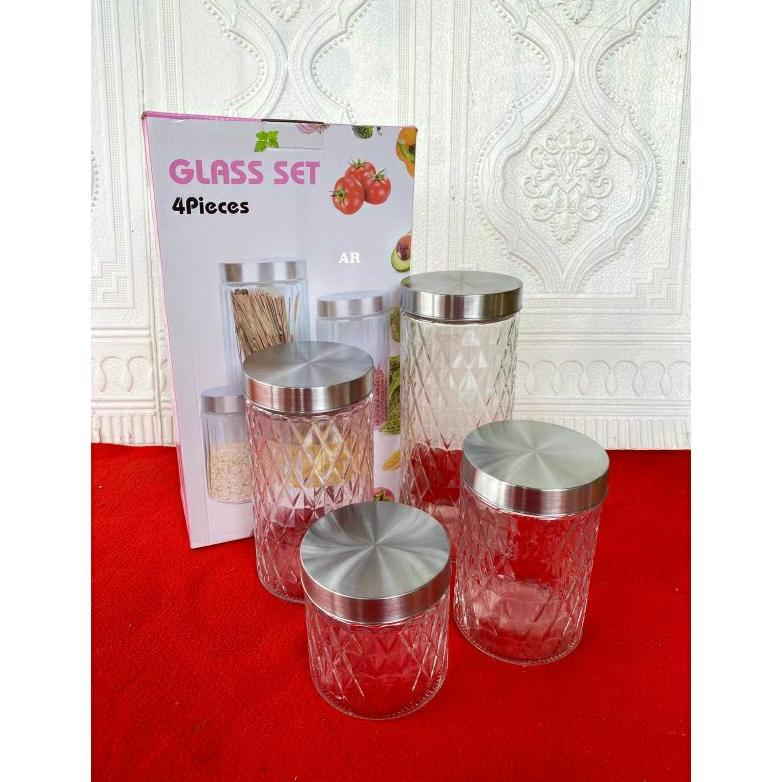 Set Toples Kaca Crystal Diamond Jumbo Isi 4 Pcs Lebaran