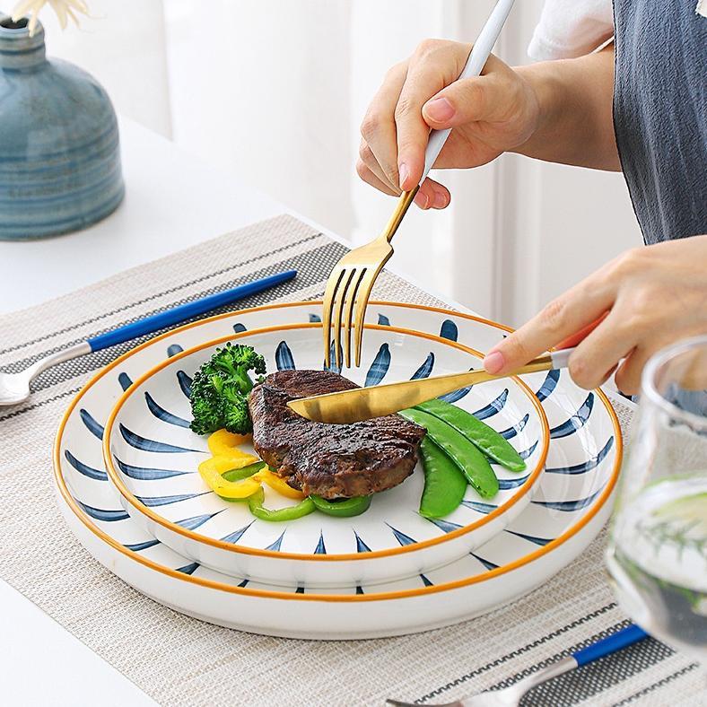 ASHOME Piring Makan Dan Saji Motif Jepang Microwave Safe