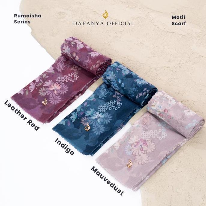 Promo - Rumaisha Series Jilbab Motif Floral Kerudung Segi Empat Hijab Scarf bahan Voal Laser Cut Dis