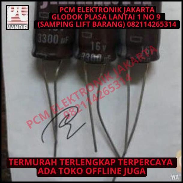 DISKON KAPASITOR CAPACITOR ELCO 3300UF 16V / 3300 UF 16 V / 3300 16V 