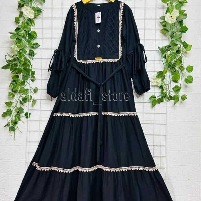 GAMIS RENDA ANAK REMAJA TANGGUNG/GAMIS RENDA LINEN BRUKAT Anak Tanggung