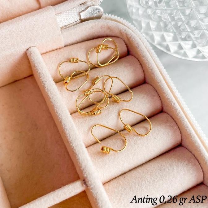 Anting lilit bayi polos -+0.250gram emas tua kadar 16k