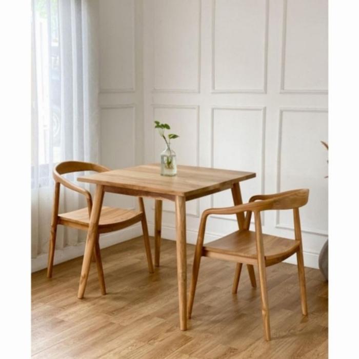 MEJA MAKAN MINIMALIS KAYU JATI 80X80X75 CM