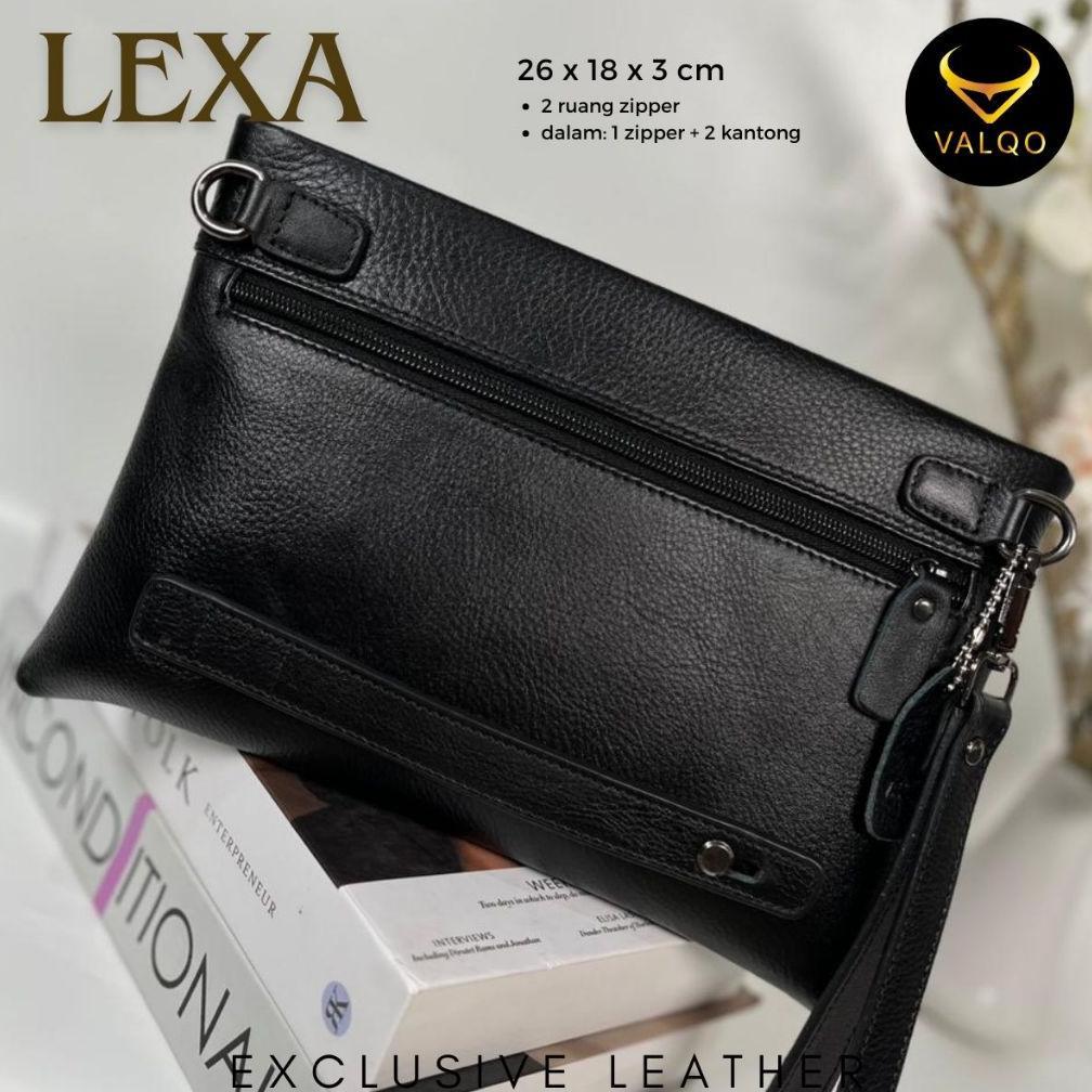 TERBARU VALQO LEXA Clutch kulit Sapi Motif Batik Pouch Kulit Handbag Wanita Pria Tas Tangan