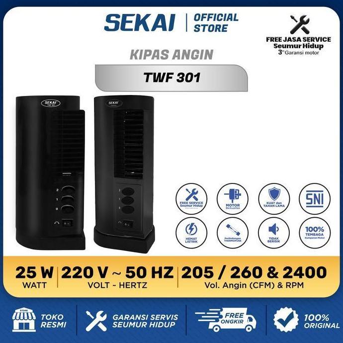 Murah Sekai Kipas Angin Meja / Menara Tower Fan Twf 301 Twf301