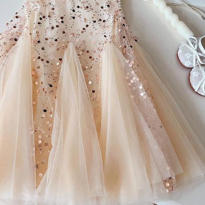 100-140 GAUN GOLD DRESS PESTA ANAK PEREMPUAN