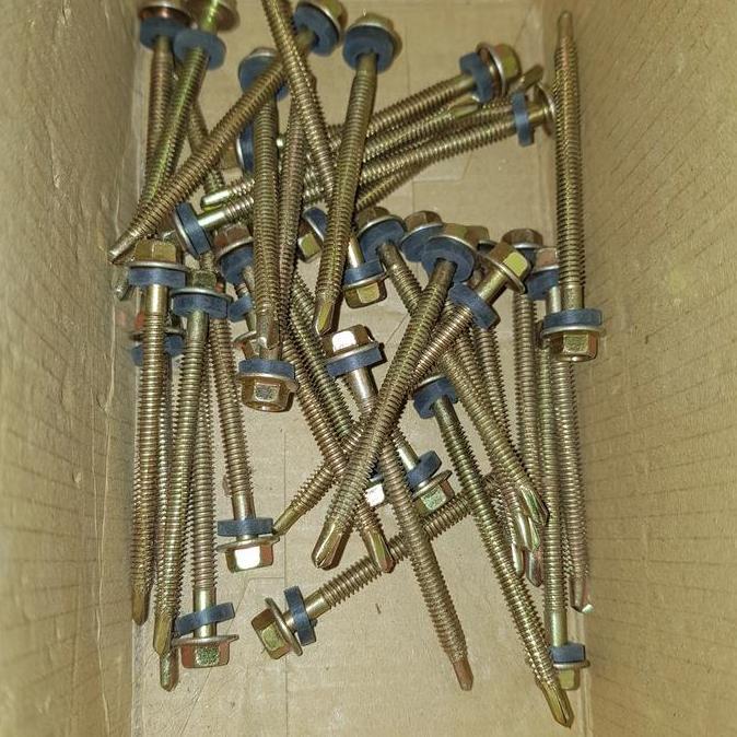 Grosir Baut Roofing 7Cm 1 Dus/ Baut Baja Ringan 7 Cm/ Baut Spandek Asbes 12X70 1Dus/ Sekrup Ruping I