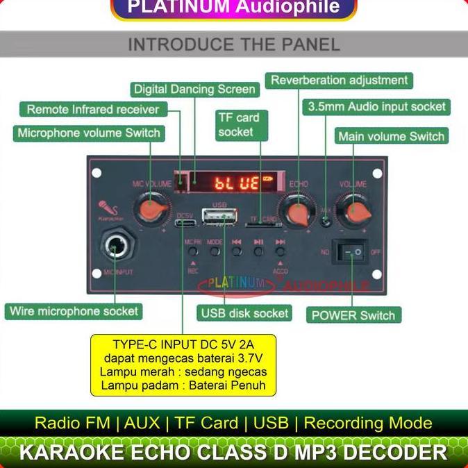 Promo Modul Mp3 Decoder Bluetooth Karaoke Amplifier 2X 10W Multimedia Trolley Speaker 137Bt